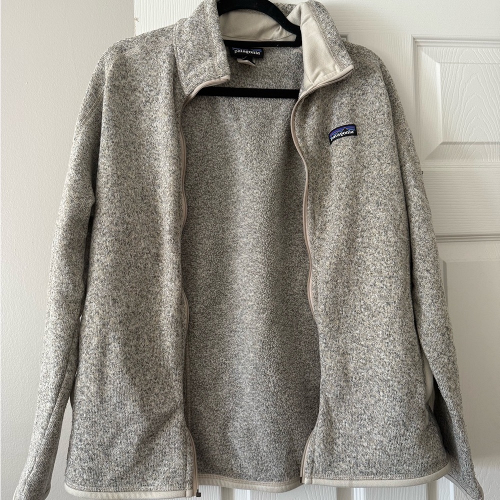 Patagonia Gray and Cream Fleece Jacket